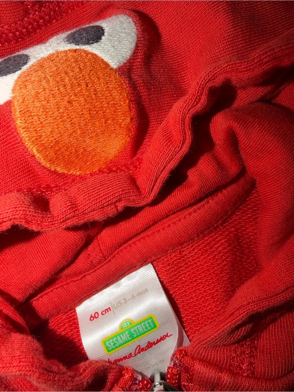 Hanna Andersson Embroidered Elmo Hoodie 3-6 months